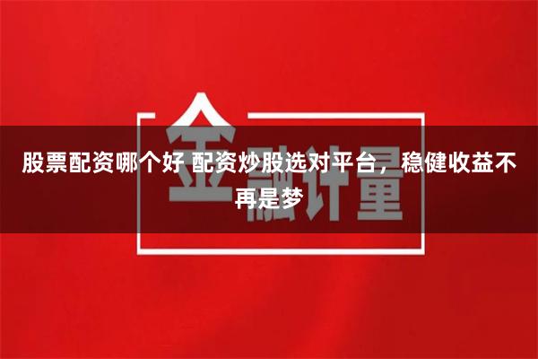 股票配资哪个好 配资炒股选对平台，稳健收益不再是梦